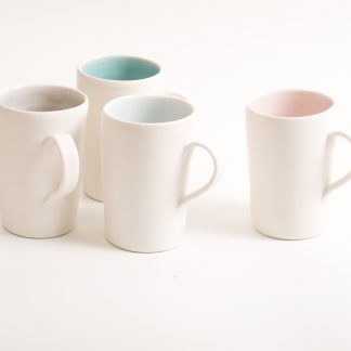 mug-porcelain-handmade-ceramic-tableware-tea-coffee- pink- grey- turquoise- blue- knitted -cosy- tea cos