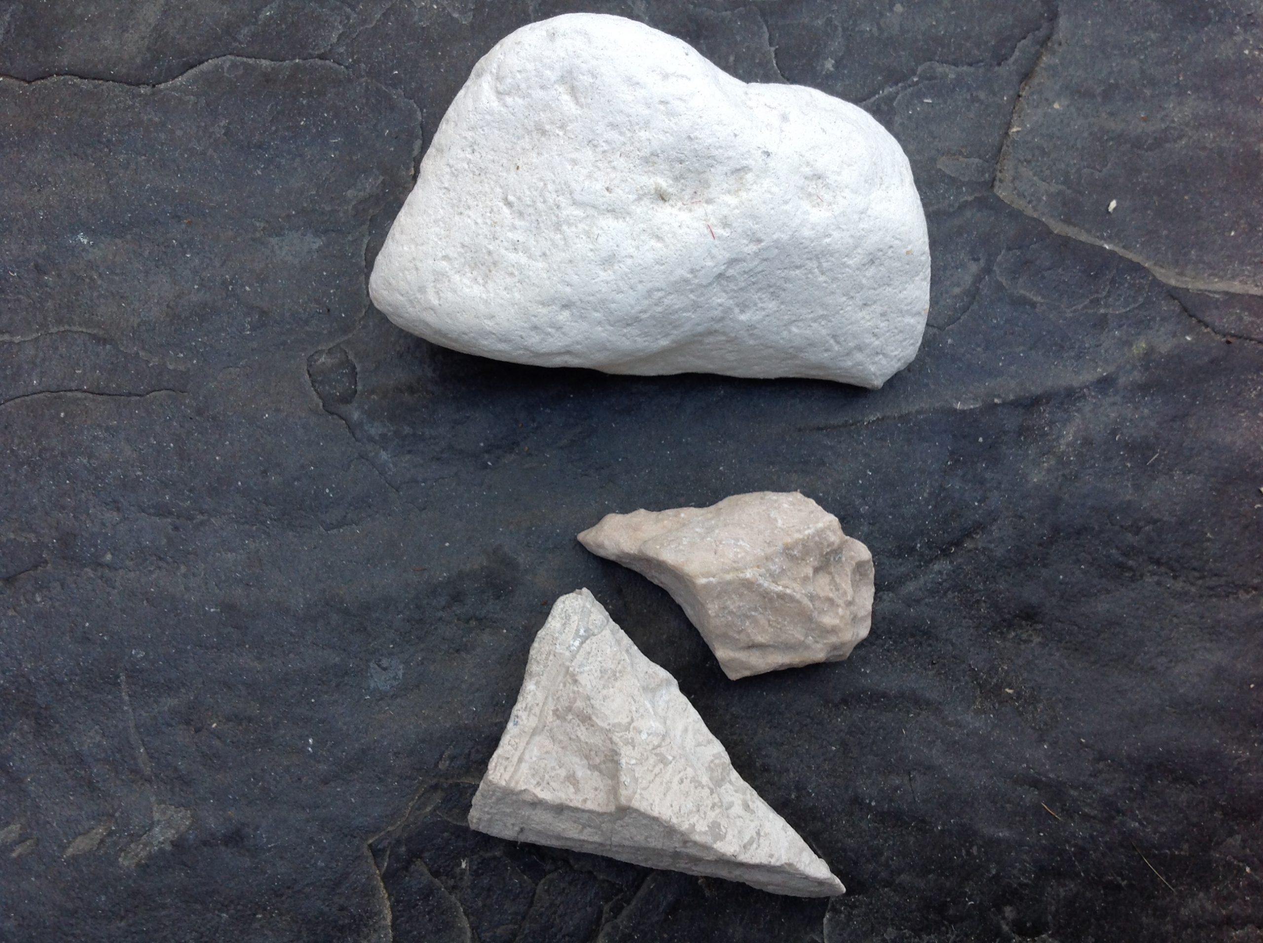 chalk and limesone, glaze material