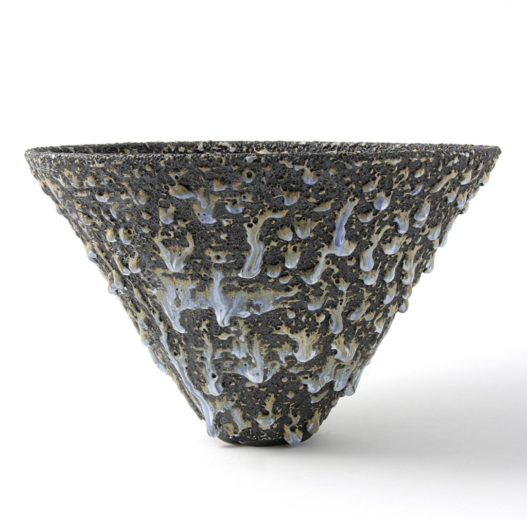 Lava-glazed conical bowl by Emmanuel Cooper from the Crafts Study Centre